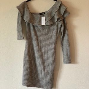 Sugarlips Gray Sweater Dress